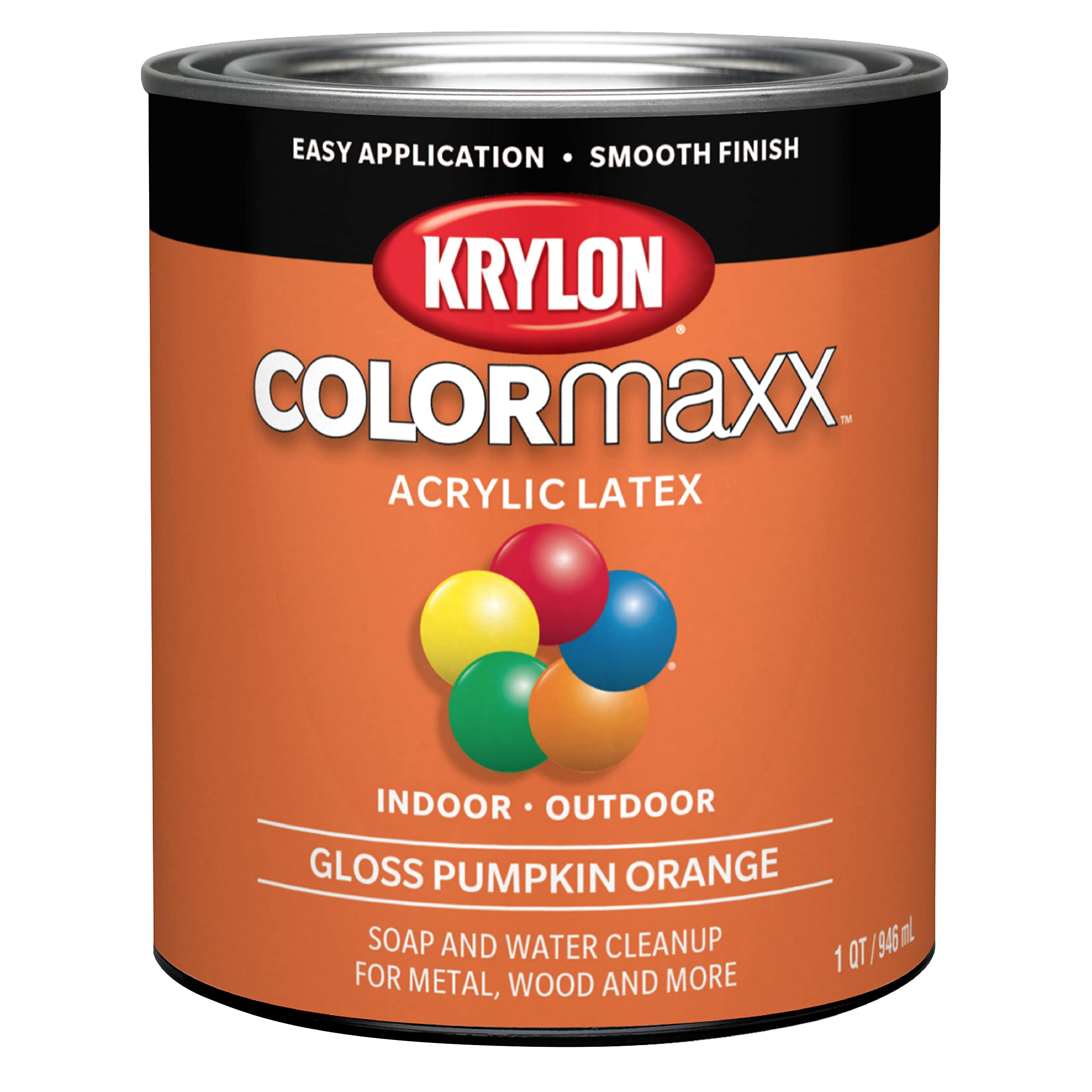 Krylon K05643007 COLORmaxx Acrylic Latex Brush On Paint for Indoor